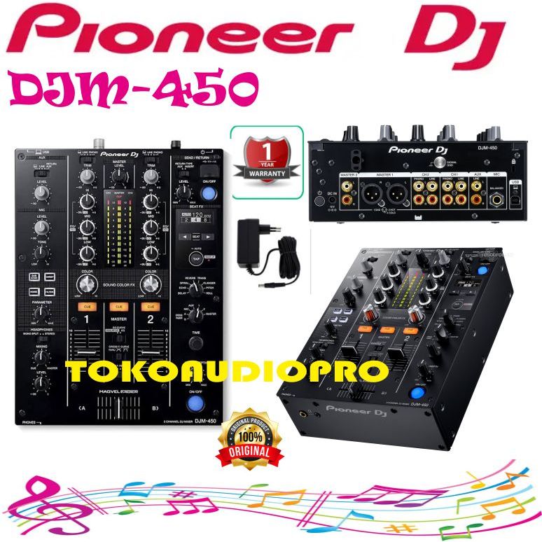 Pioneer Dj DJM450 2-channel DJ mixer with Beat FX DJM-450