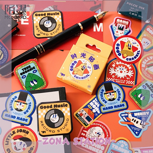 

[ZS] 45 PCS / Sticker Good Channel Retro Decorating Journaling Scrapbook