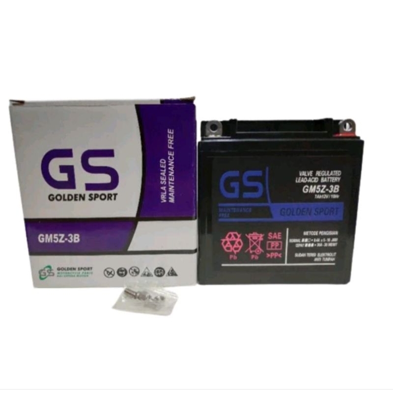 Aki Motor Kering SUZUKI Smash KAWASAKI Kaze GM5Z3B 12V 7Ah (GM5Z MF)