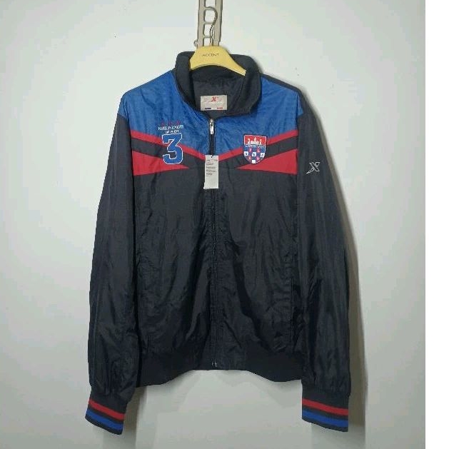 Jacket Tractop Xtep Vintage Hitam Outdoor