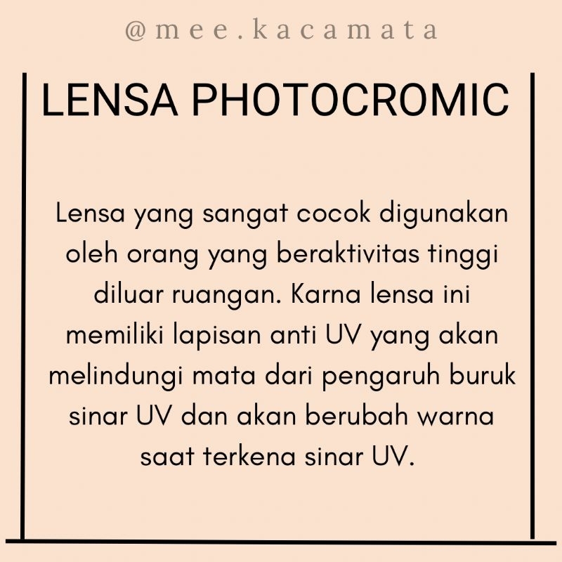 MEE.KACAMATA || LENSA SV PHOTOCROMIC HMC