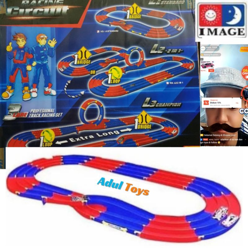 TREK ARENA JALANAN TAMIYA 3 JALUR SET TRACK IMAGE (L1 L2 L3) / TREK IMAGE