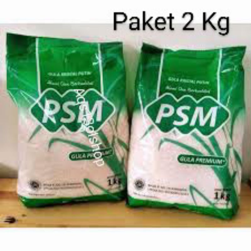 

paket 2 kilogram gula psm gula pasir,gula kemasan 1 kg random