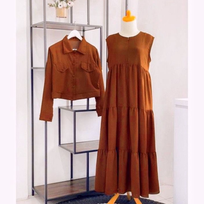 Promo Kilat Harga Turun Stok Terbatas ANDREA GAMIS SET BLAZER MODEL SEKARANG IMPORT MURAH  GAMIS DEW