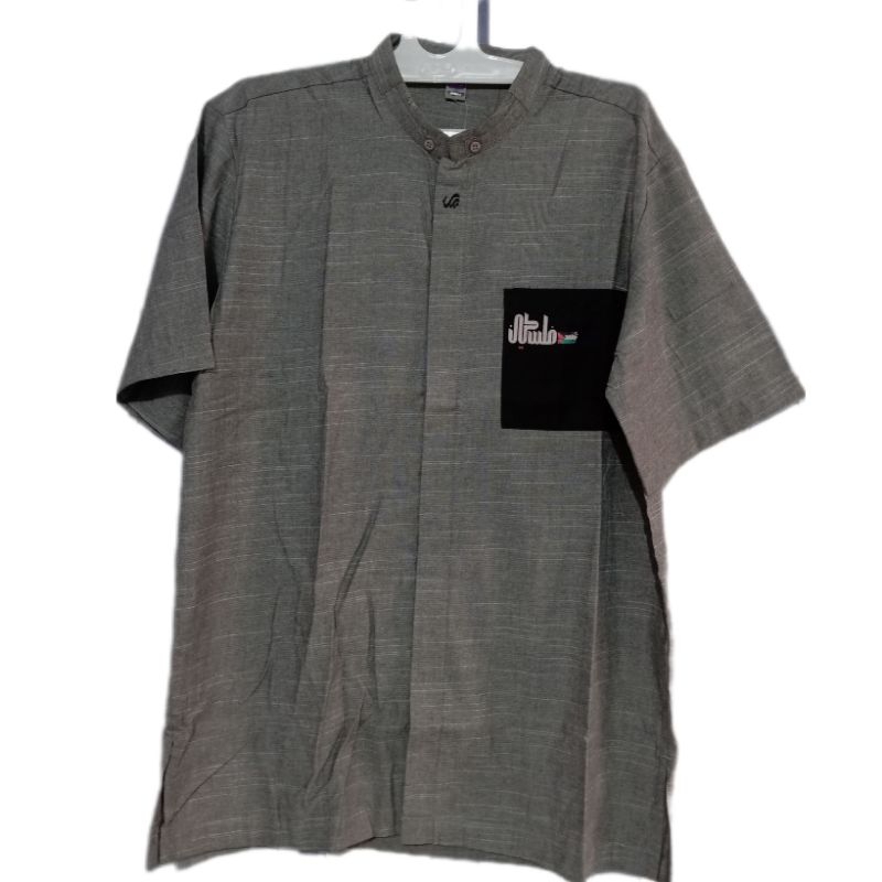 Rabbani - baju koko pria KEMKO QUSYA ABU TUA PDK SIZE M & L