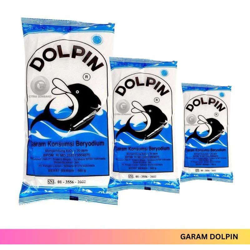 

garam dolpin 250 gram 500 gram dan 1 kg