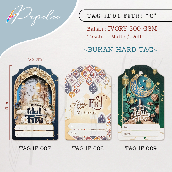 

TAG IDUL FITRI 'C' 5,5 CM X 9 CM TEBAL 300 GSM