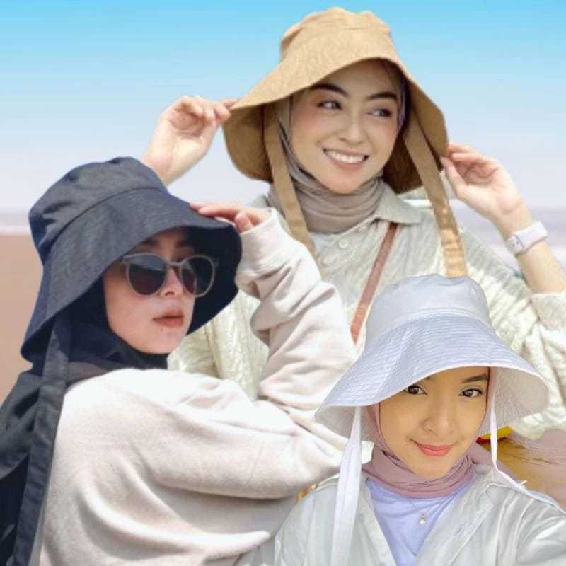 [COD] TOPI BUCKET WIDE Polos Tali Dewasa Ala Selebgram Topi Bucket Polos Premium Topi Wanita Termura