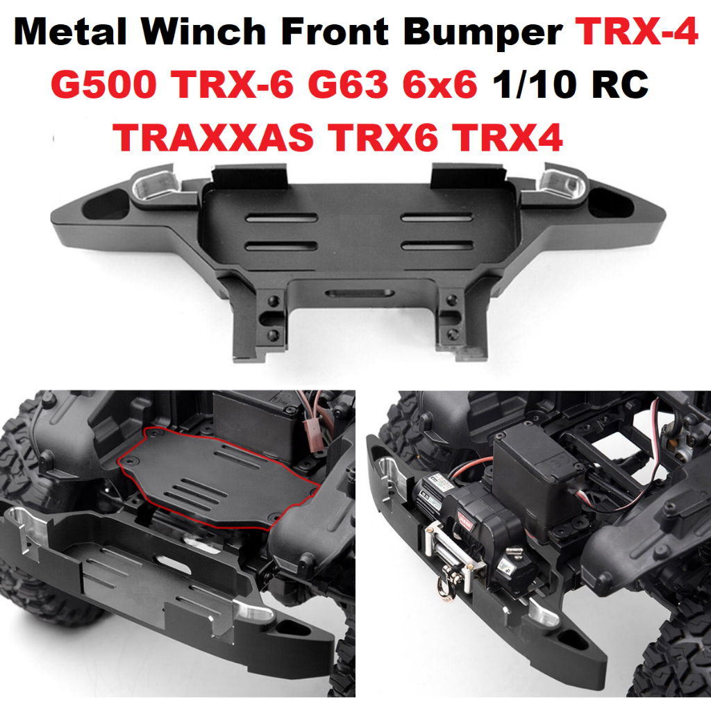 Metal Front Bumper Winch Mount Traxxas TRX4 G500 TRX6 G63 1/10 RC Car