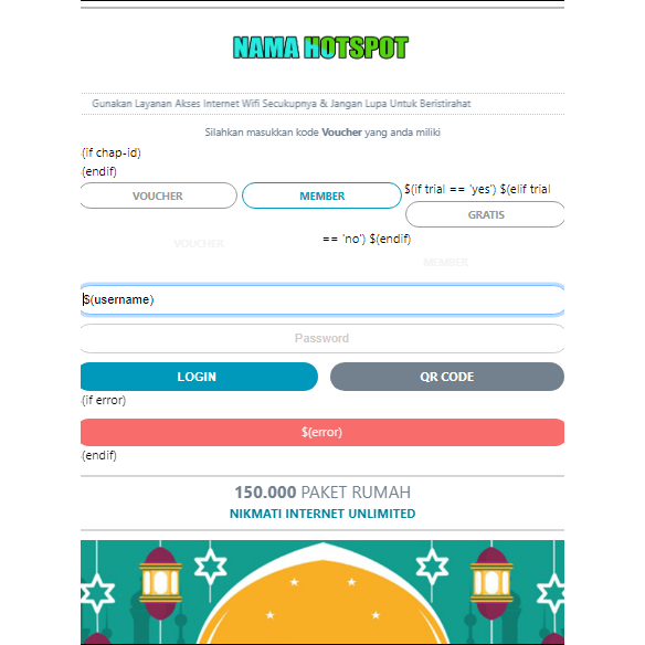 Login Page Hotspot Mikrotik Thema Ramadhan