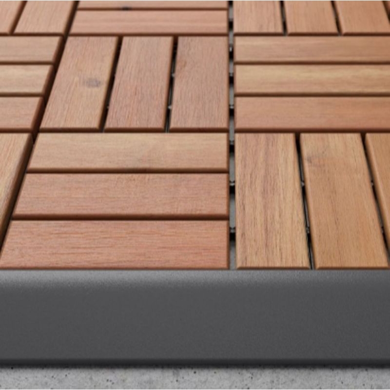 Runnen Strip Tepi Dek Lantai Luar Ruangan 4Pc Strip Sudut