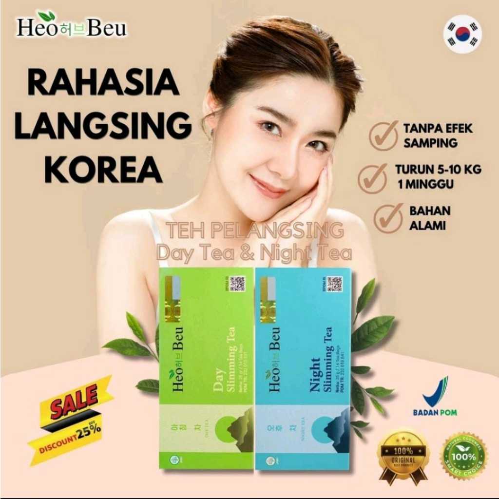 

(ORI 100%) HEO BEU SLIMMING TEA SEPAKET LEBIH HEMAT BPOM BISA COD