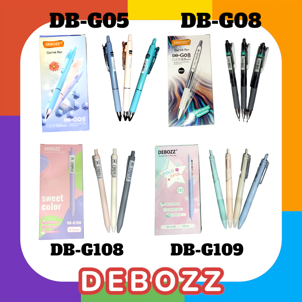 

Pulpen / Bulpen Gel Debozz 0,5 mm Cetekan / Ballpoint Debozz Cetekan DB-G05 DB-G08 DB-G108 DB-G109 DB-SG99 DB-1702 (PACK)