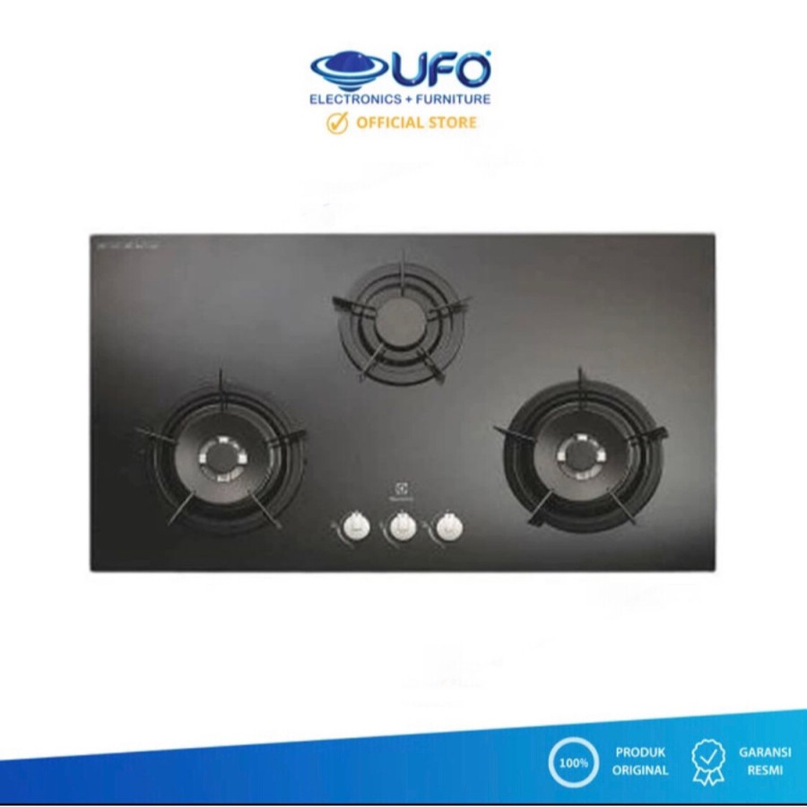 Kompor Gas Electrolux EGG7637EK Hitam 2 Burner Semi-Rapid 750x500mm