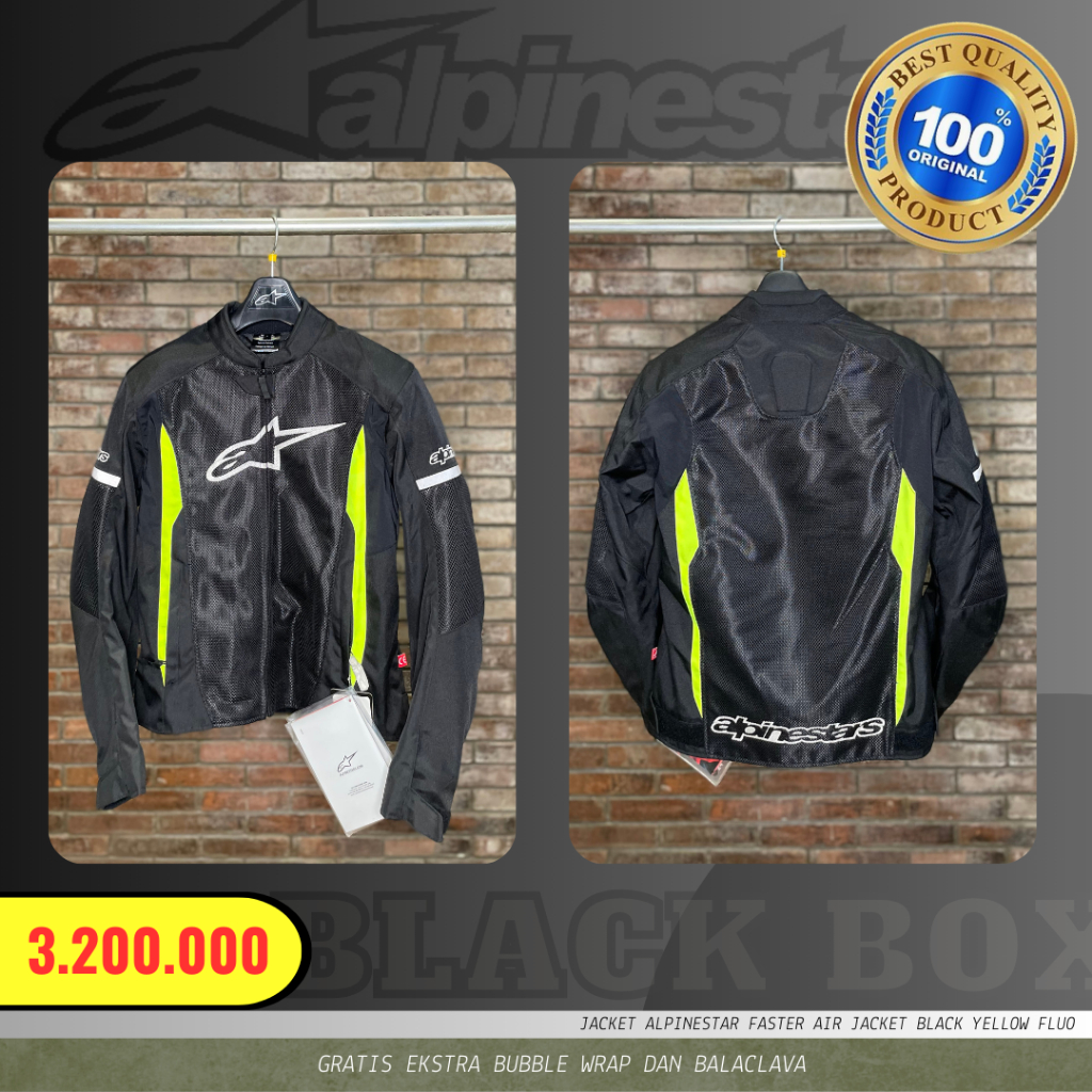 JACKET ALPINESTAR FASTER AIR JACKET BLACK YELLOW FLUO