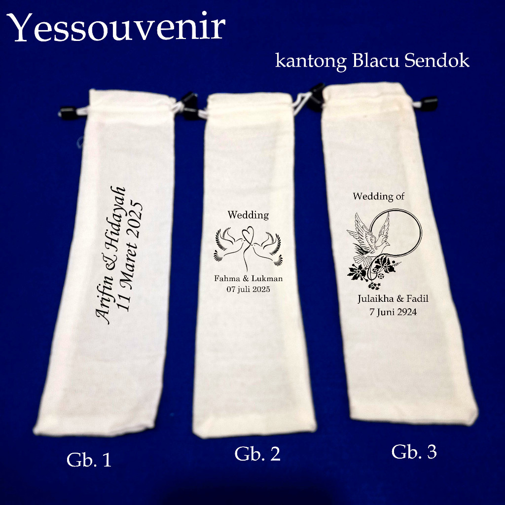 KANTONG POUCH BLACU SENDOK SOUVENIR SENDOK GARPU SUMPIT