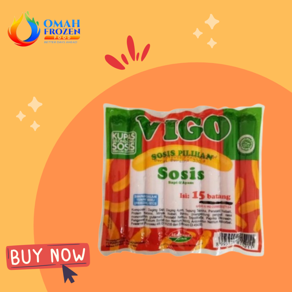 

Vigo Sosis Sapi 500gr Isi 15pc