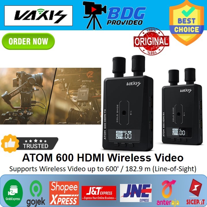 VAXIS ATOM 600 HDMI WIRELESS VIDEO TRANSMITTER/RECEIVER KIT /Vaxis atom 600 hdmi wireless video tran