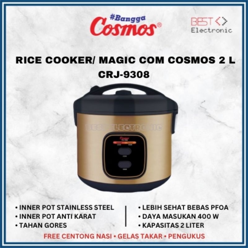 COSMOS RICE COOKER / MAGIC COM CRJ9308 / CRJ 9308 / CRJ-9308 2 LITER