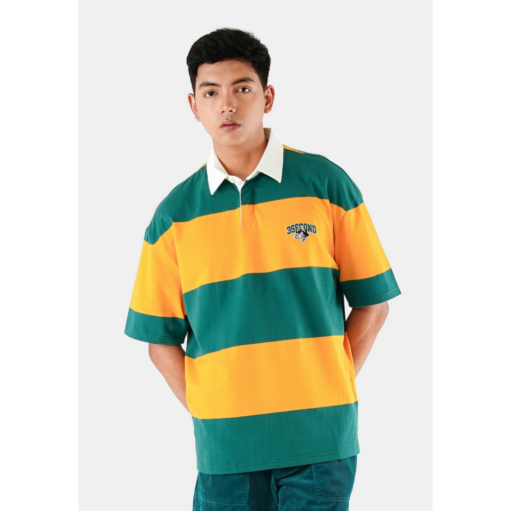 [COD] KAOS PRIA LENGAN PENDEK  3SECOND ORIGINAL KATUN TSHIRT Polo T-Shirt Oversized Fit Stripe 01102