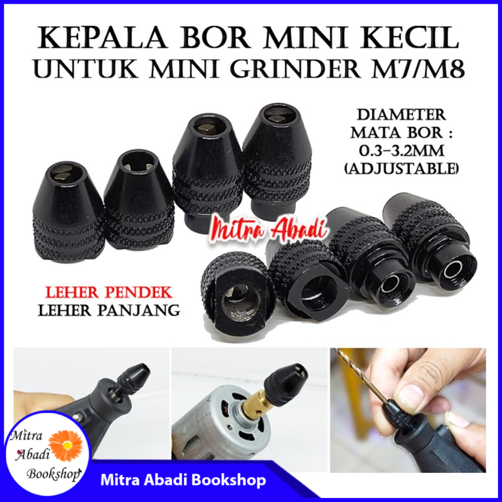 THREE JAWS MINI DRILL CHUCK SCREW M7 / M8 - KEPALA BOR KECIL MINI