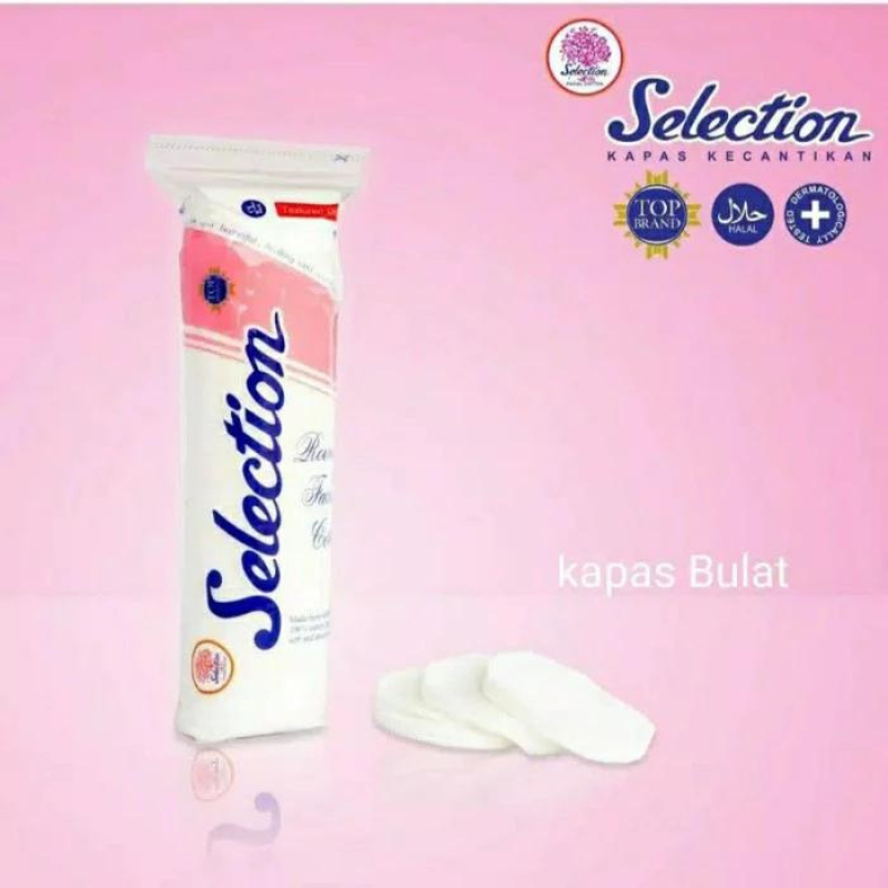kapas muka bulat oval selection round facial cotton 80 pcs