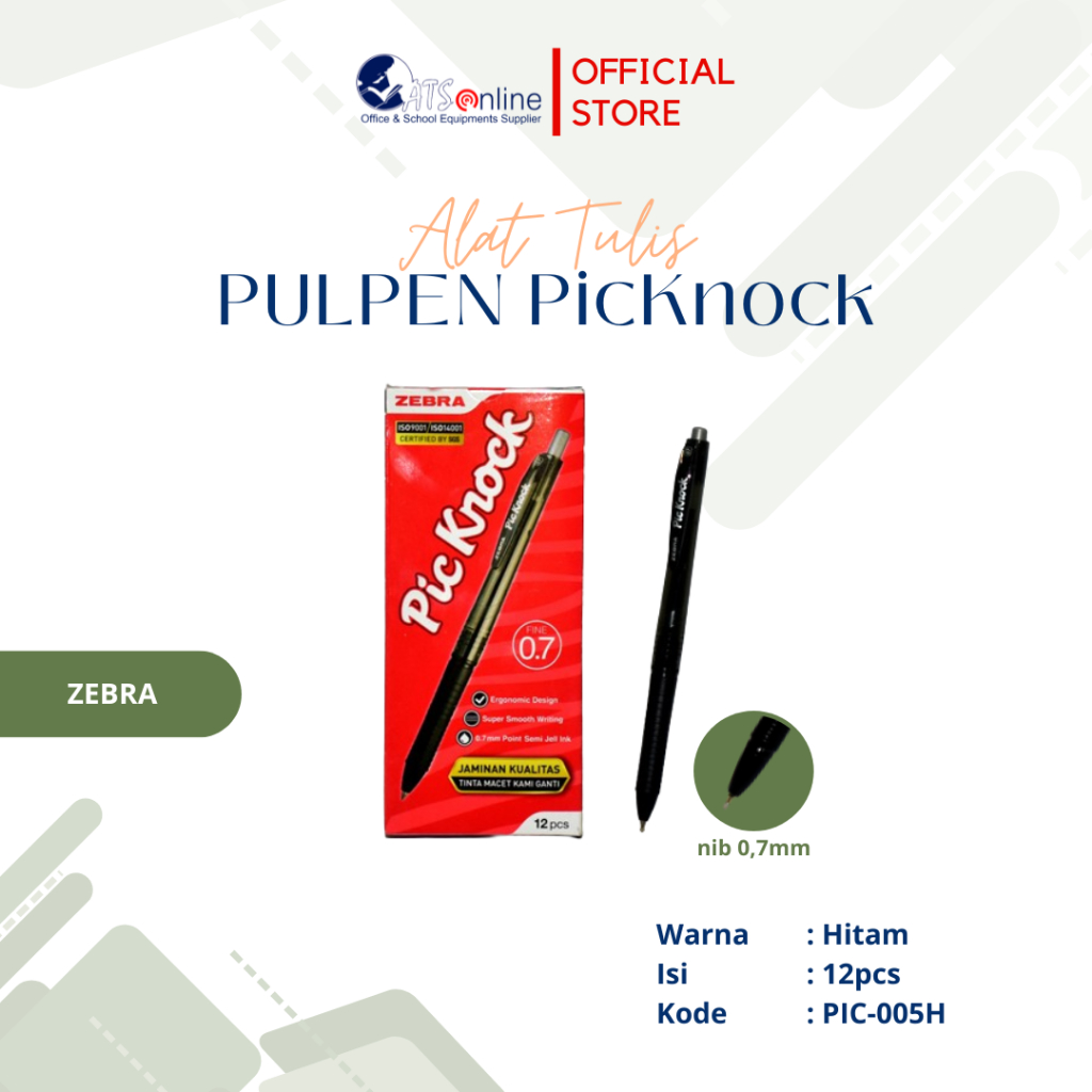 

ZEBRA Ballpoint PicKnock 0,7 mm isi 12 Pcs