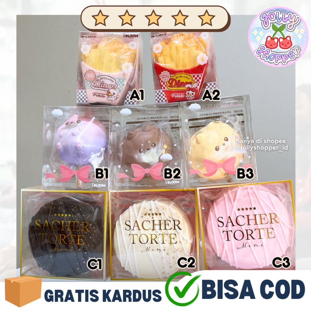 [READY STOCK] Ibloom Licensed Mini Sacher Torte Cake Squishy / Fluffy Cotton Candy Squishy Pom the P