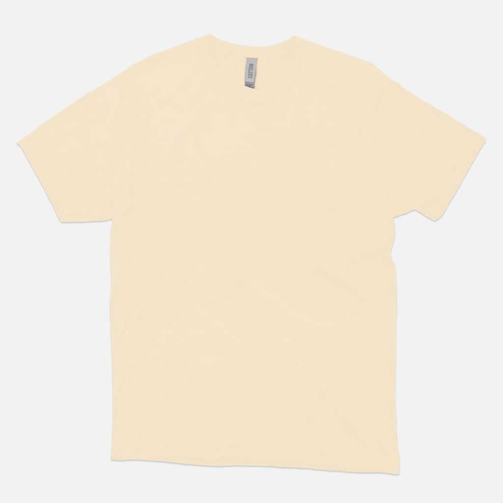 KAOS POLOS PENDEK PRIA PREMIUM - COTTON COMBED 24S  - WARNA CREAM - AWESAM