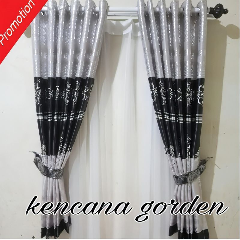 Lotsoolup Gorden Jendela Minimalis Smokring Motif Batik Aesthetic Gorden Tirai Ruang Tamu