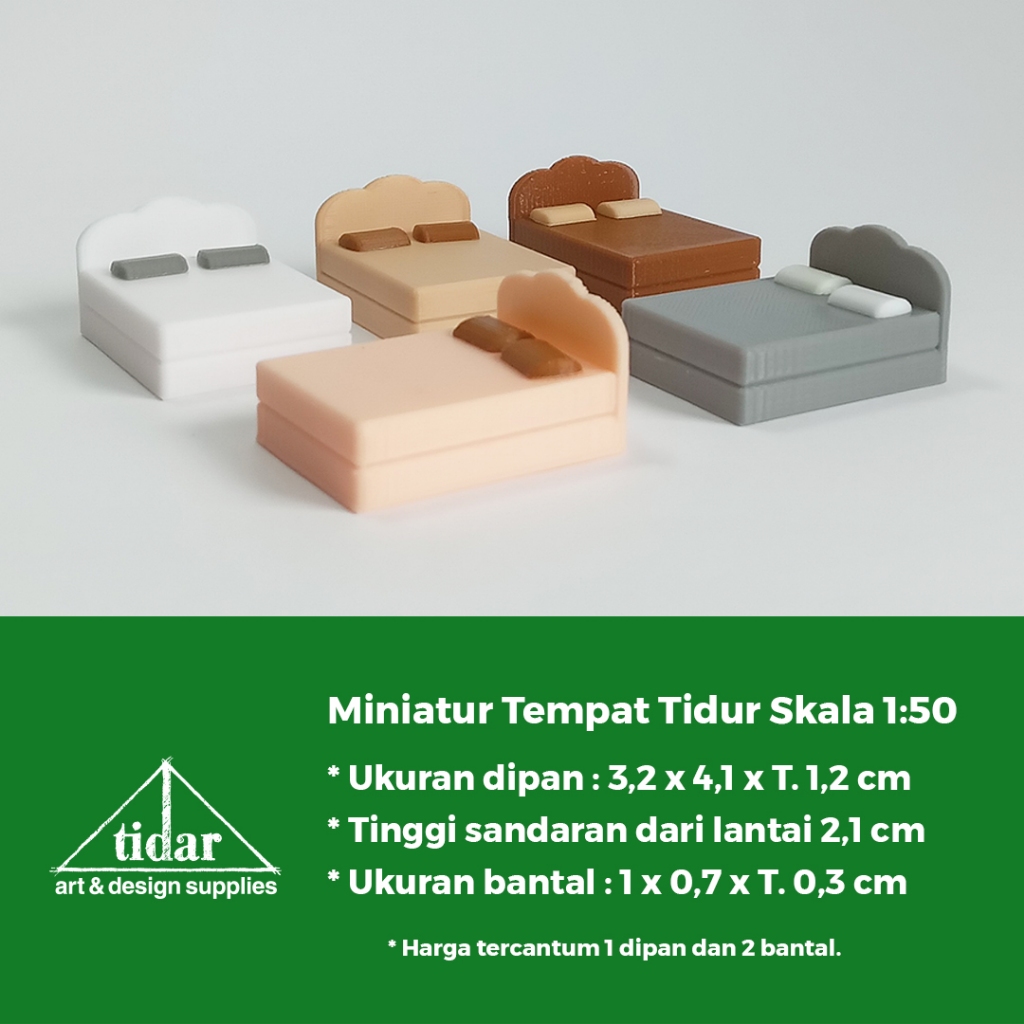 

[MR] AN -Miniatur Maket Dipan Skala 1:50 - Ranjang - Tempat Tidur Double