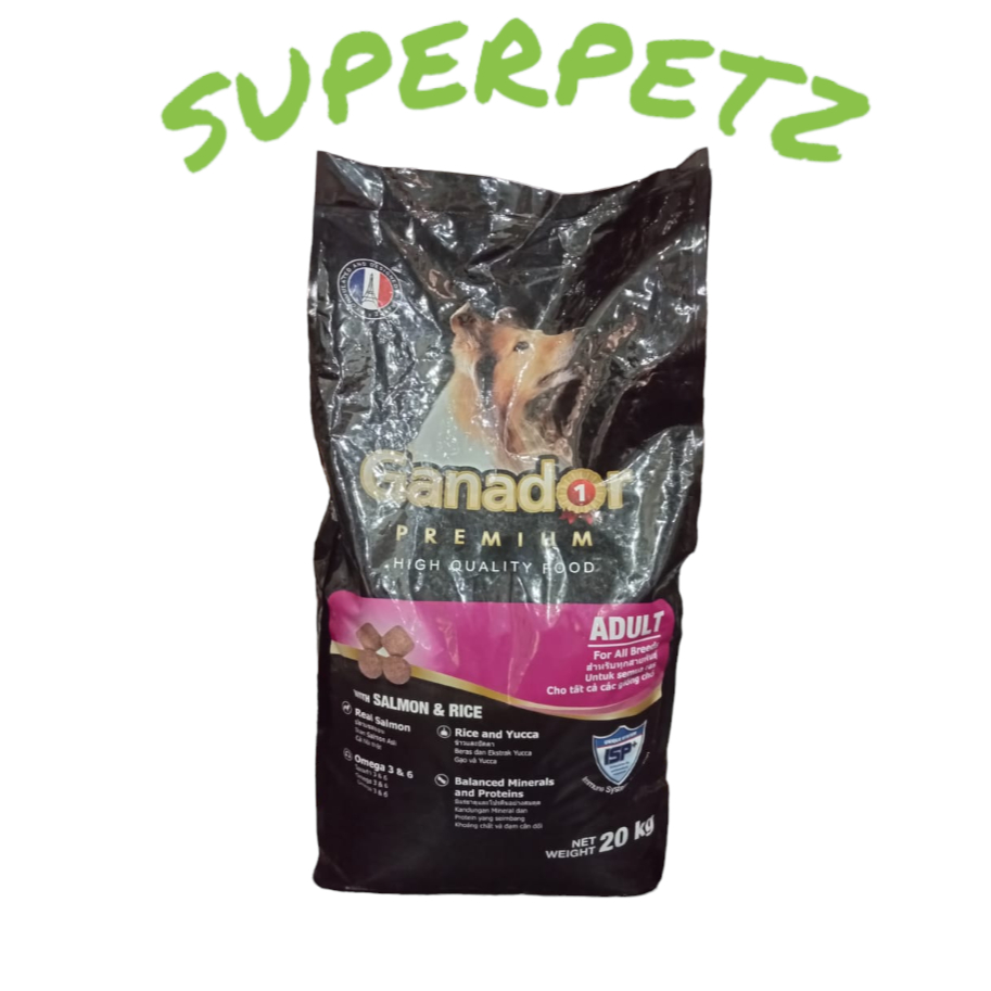 Dog food GANADOR adult salmon & rice 20kg & 10kg makanan anjing - CARGO