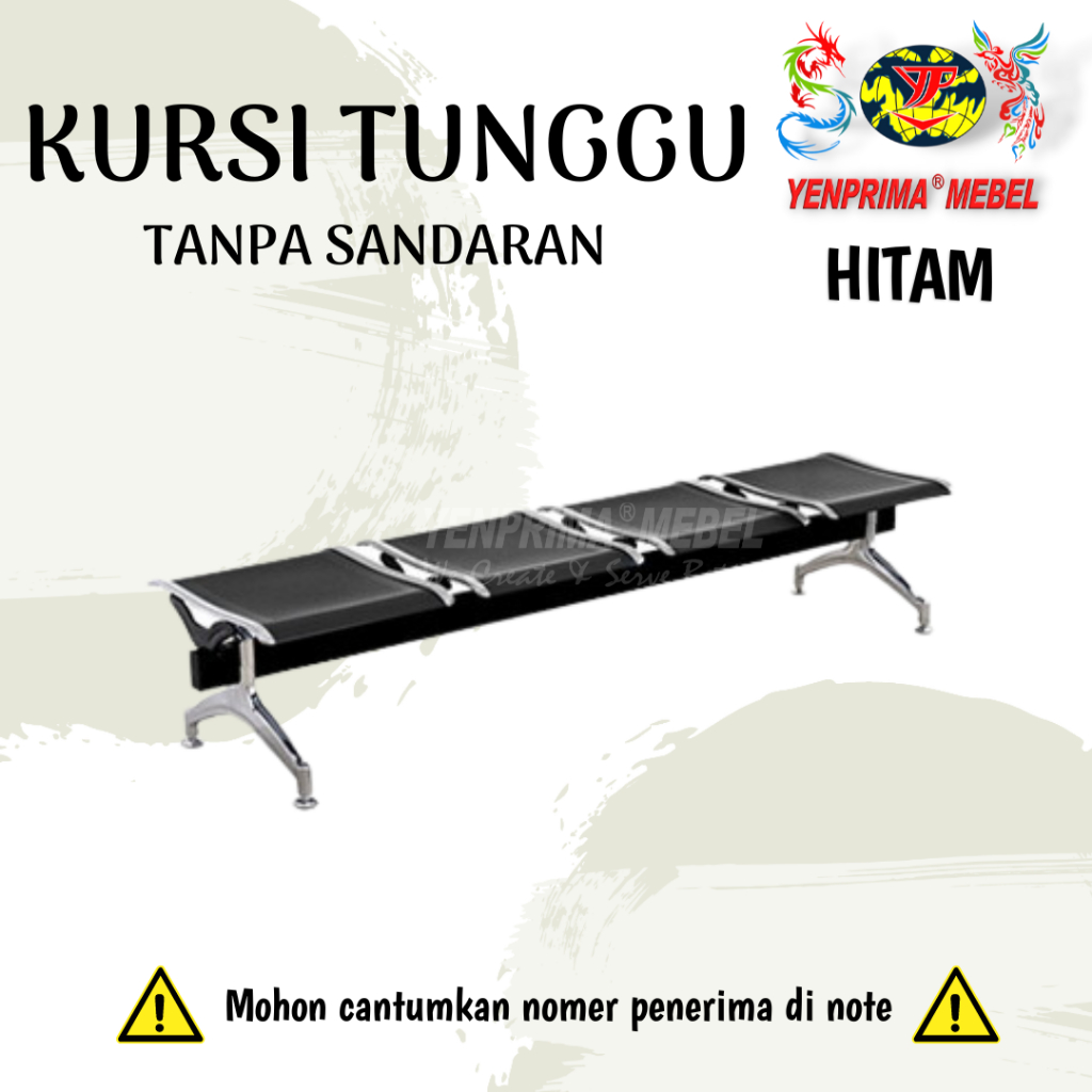 [YENPRIMA] Kursi Bandara 4 Dudukan Tanpa Sandaran / Kursi Tunggu / Kursi Bandara