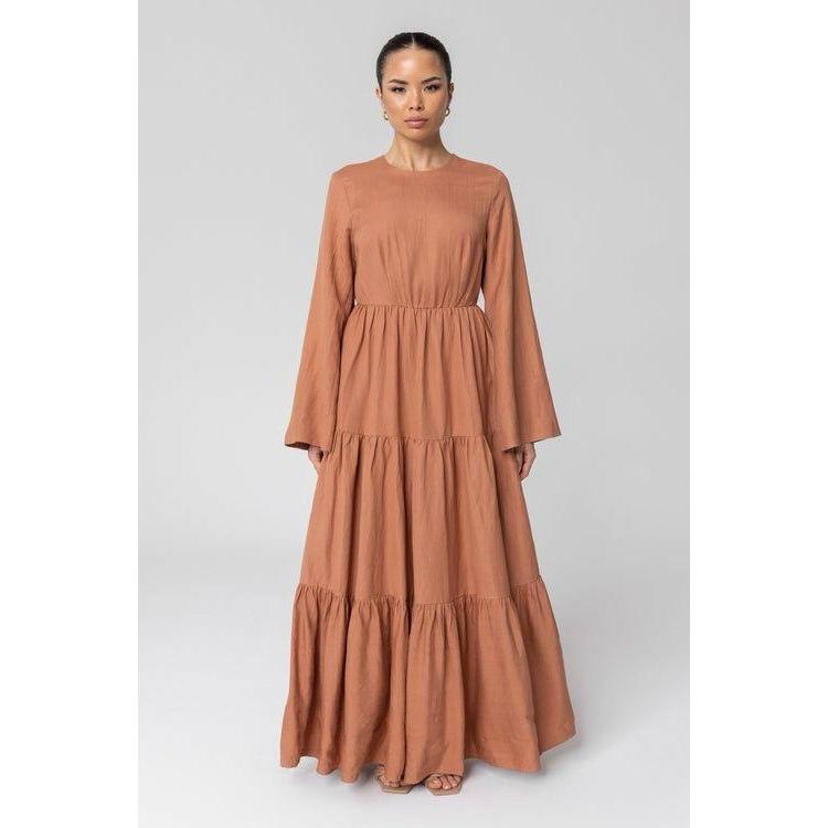 drees gamis wanita muslim 3 dara/susun katun polo linen rayon premium