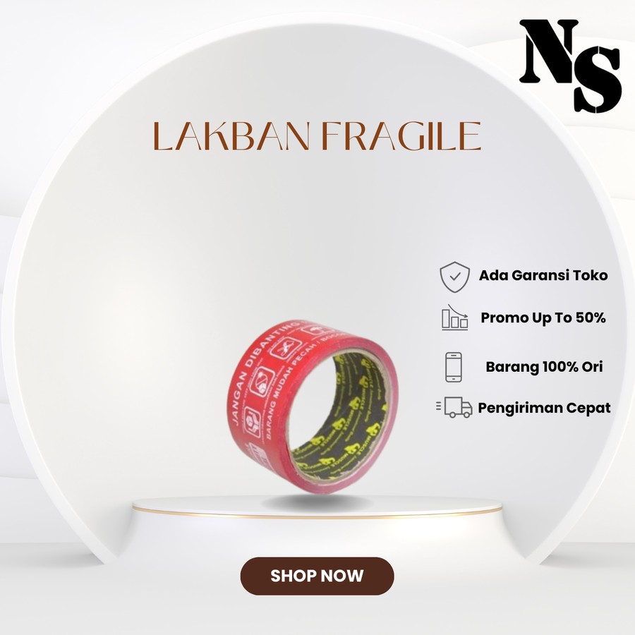 

LAKBAN FRAGILE MERAH/JANGAN DIBANTING 2" (48MM X 50 Y)