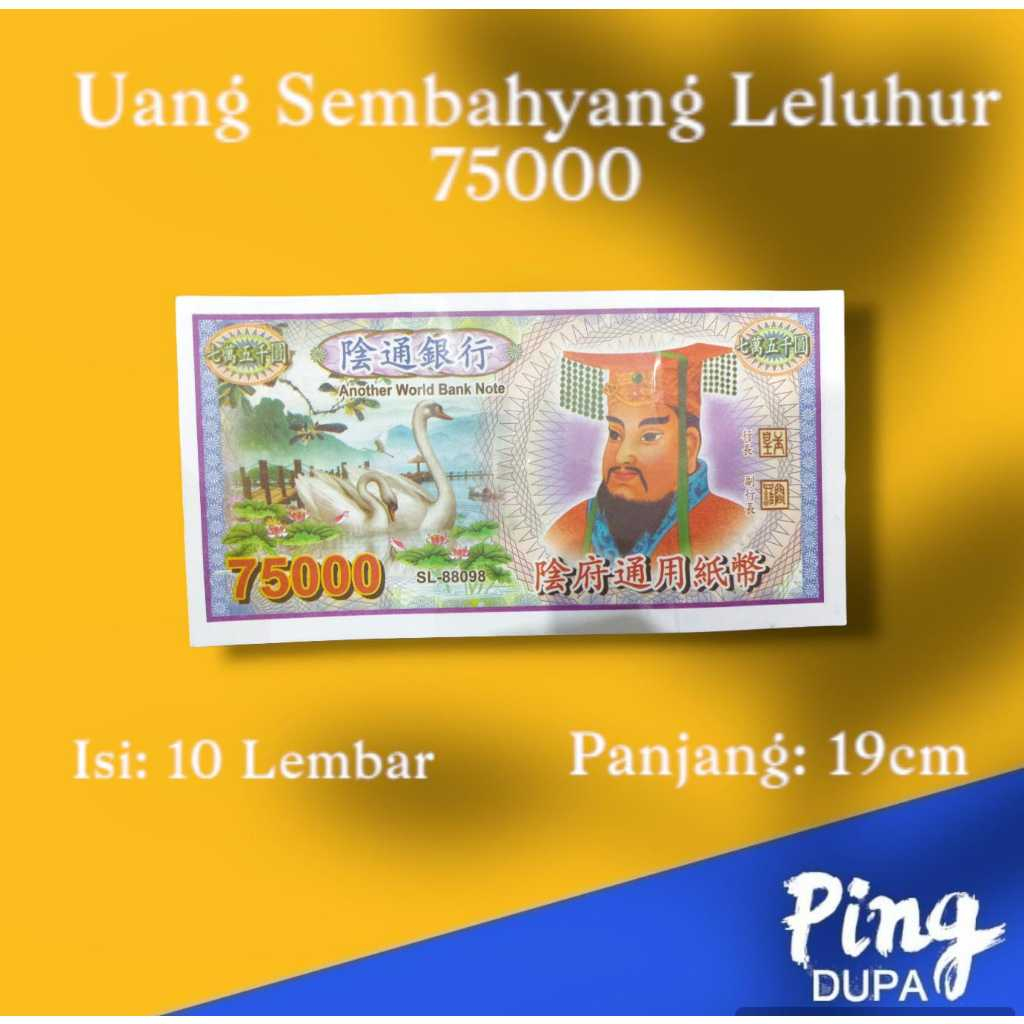 Uang Sembahyang Untuk Leluhur 75000 Isi 10 Lembar