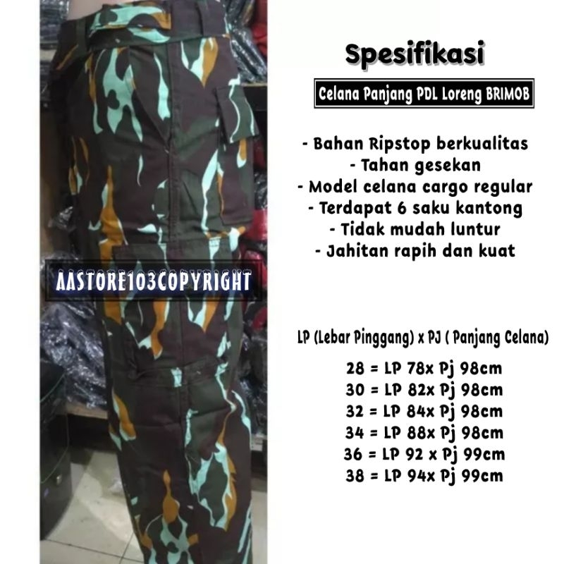 Celana Loreng Brimob Panjang & Pendek - Celana Loreng Army