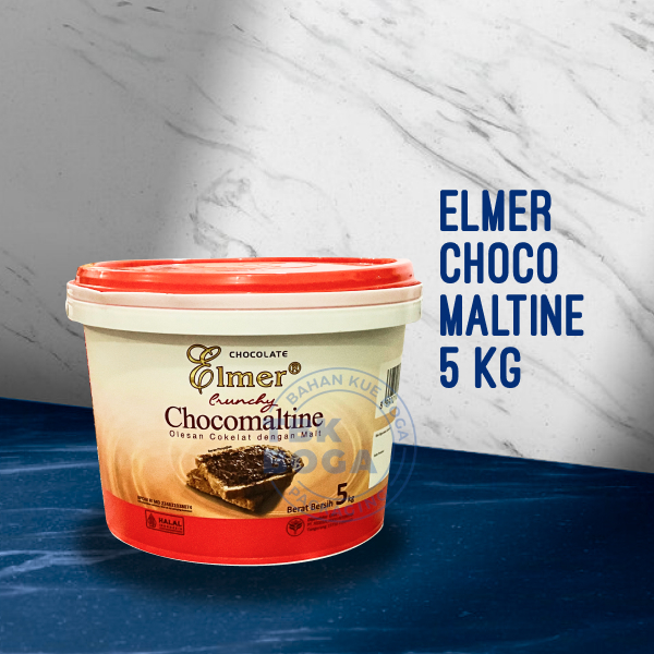 

Selai Elmer Chocomaltine ( 5 kg ) Crunchy Chunky Dark Coklat Krispi Malt Glaze Filling