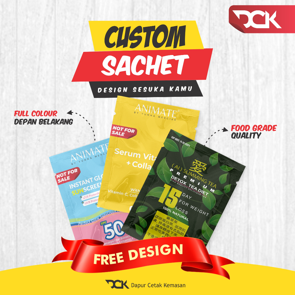 KEMASAN SACHET FULL PRINTING CUSTOM SIZE