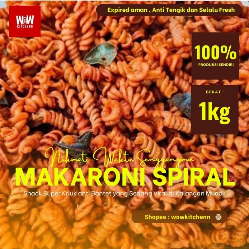 

Makaroni Spiral 1 Kg/Makaroni Pedas/Snack Kekinian/Snacktime by wowkitchenn