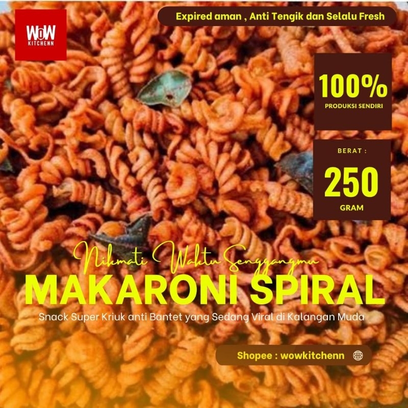 

Makaroni Spiral 250gr/Makaroni Pedas/Snack Kekinian/Snacktime by wowkitchenn