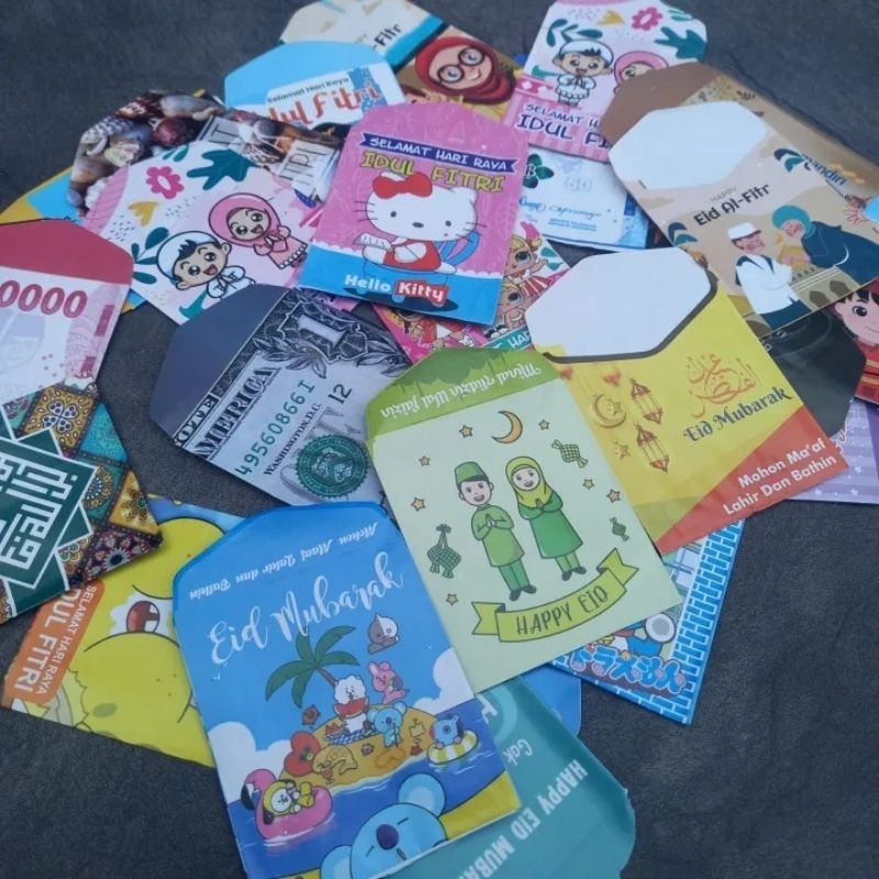 

80 pcs Amplop THR Angpau Lebaran Idul Fitri Aneka Motif