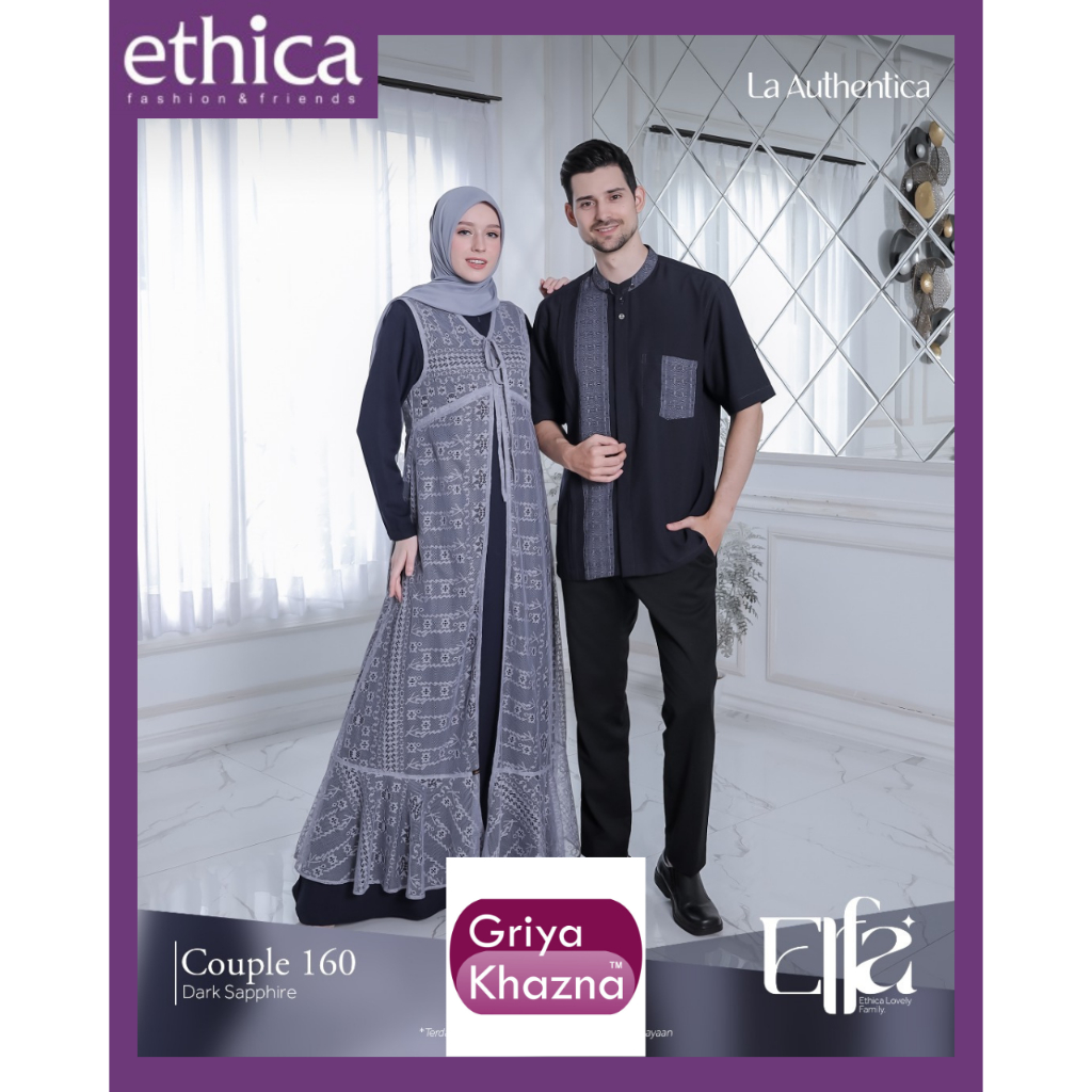 ETHICA BAJU MUSLIM GAMIS KOKO COUPLE DARK SAPHIRE