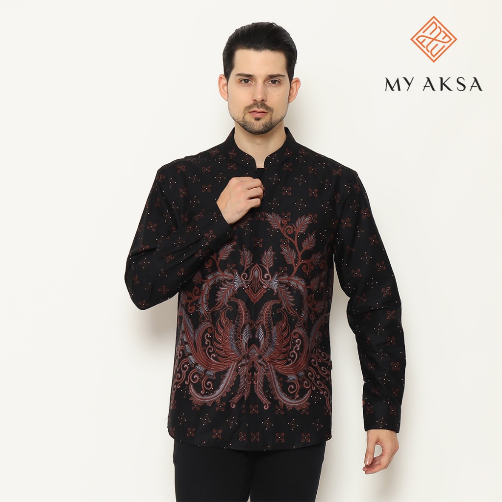 My Aksa Batik Pria Kemeja Koko Panjang Furing Edrick Emma