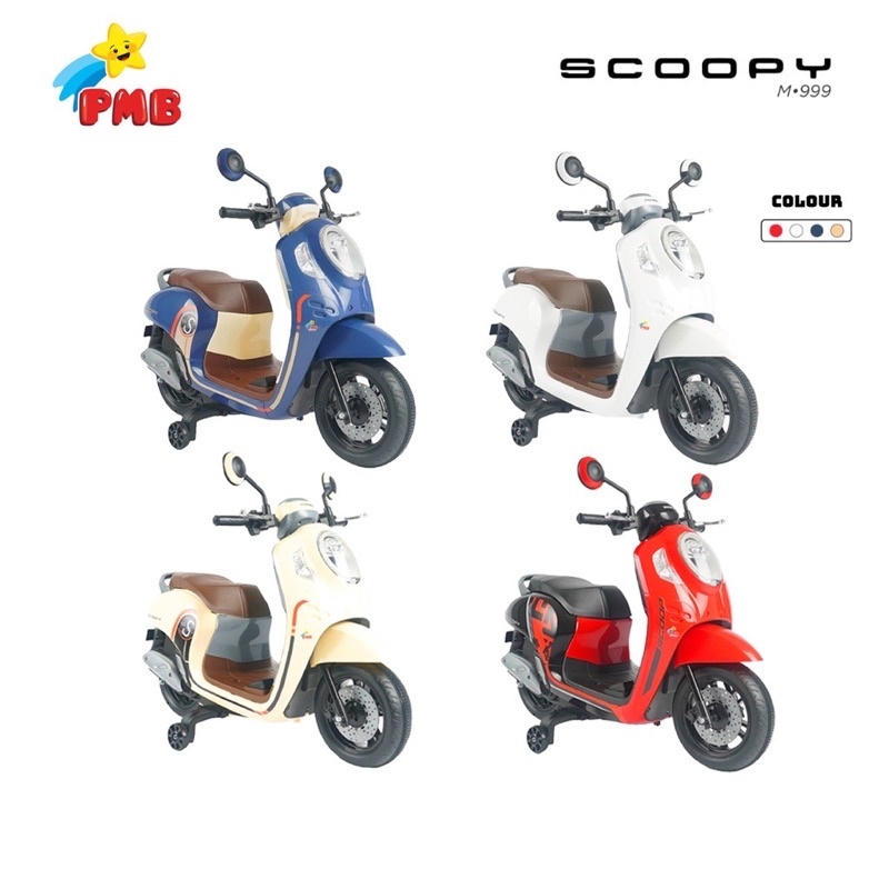 MOTOR AKI MAINAN ANAK SCOOPY LISENSI M-999 / MOTORAN ANAK MOTOR SCOOPY AKI M999
