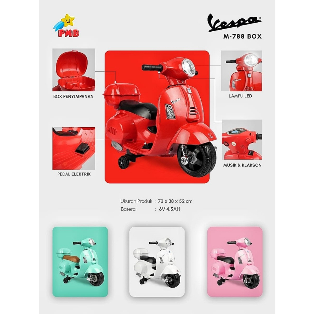 MAINAN MOTOR AKI ANAK VESPA / MOTOR VESPA ANAK M788