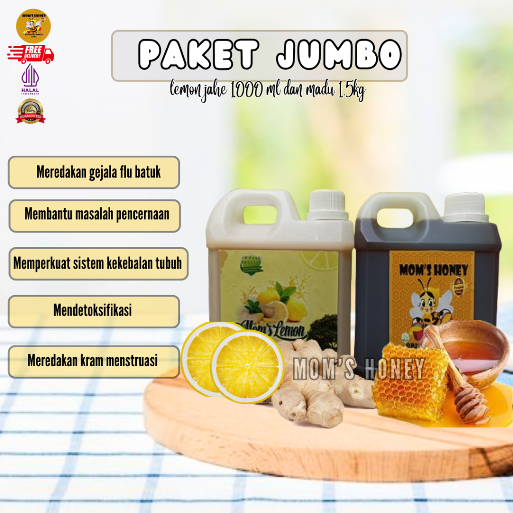 

Lemon Jahe Madu By MOMS HONEY / Paket Jumbo Lemon Jahe Madu