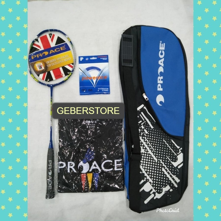 RAKET BADMINTON PROACE ABS-POWER 1000 ORIGINAL FREE TAS , SENAR DAN KAOS