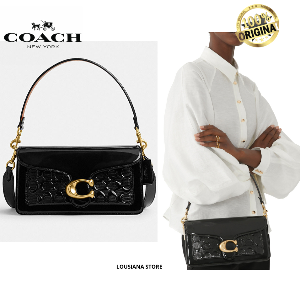 Tas Wanita Coach Tabby Shoulder Bag 26 In Signature Leather Black