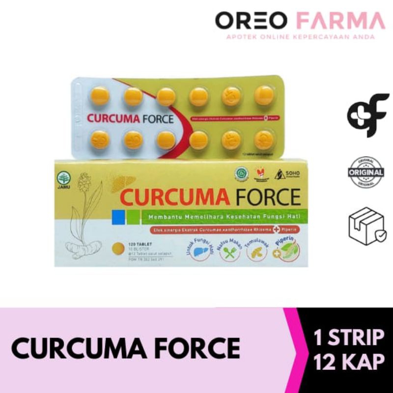 Curcuma Force Tablet Strip isi 12 | Curcuma Tablet | Vitamin Nafsu Makan